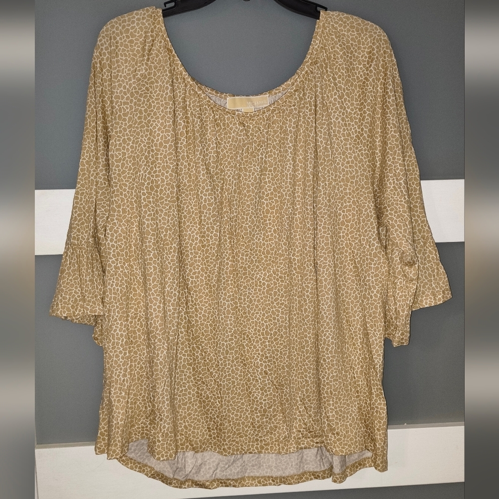 Michael Kors Beige Animal Print Blouse